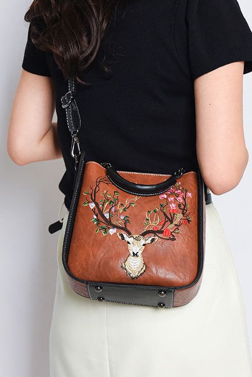 Vintage Embroidered Leather Bags