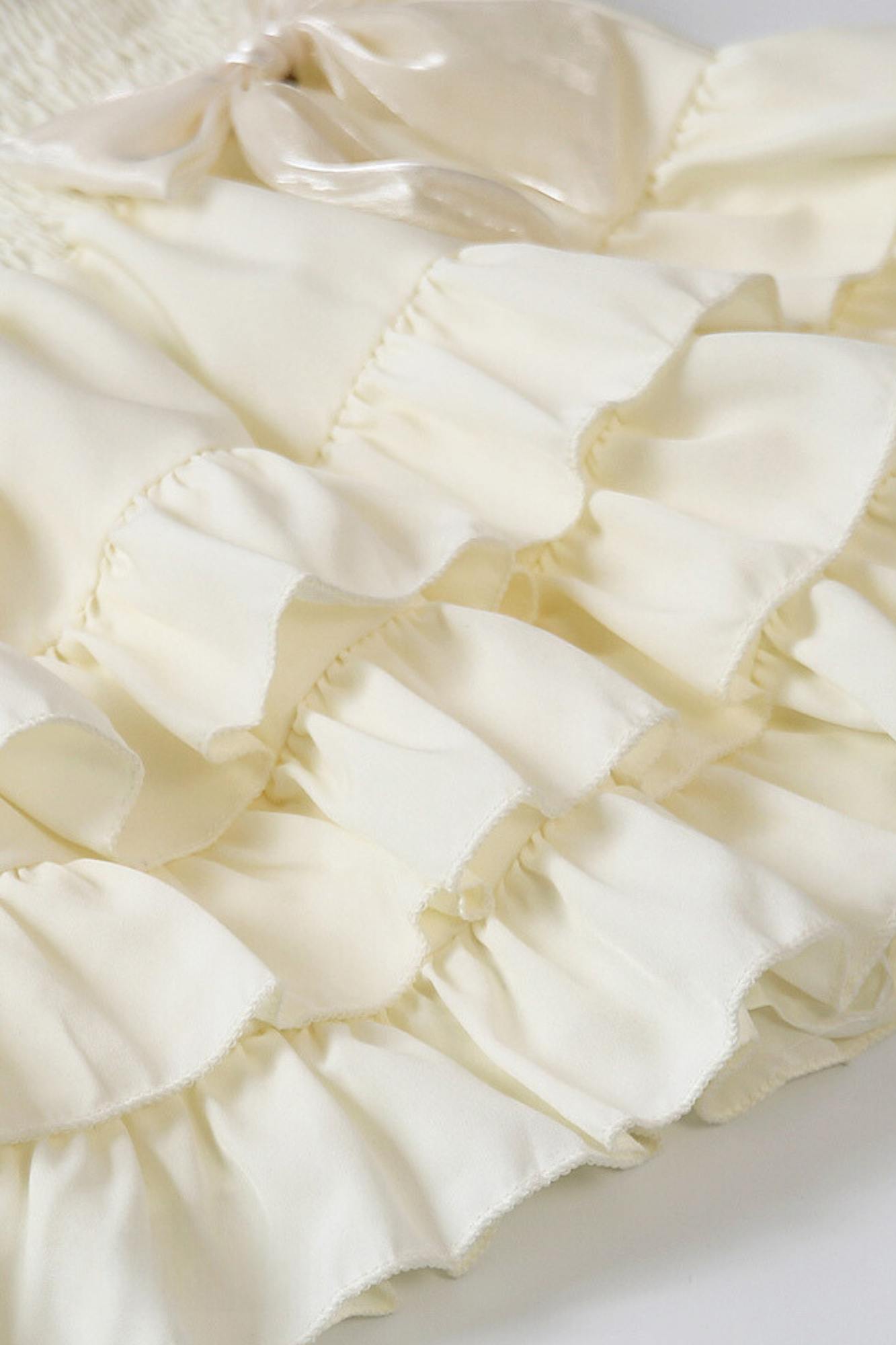 Beige Bow Tiered Skirt