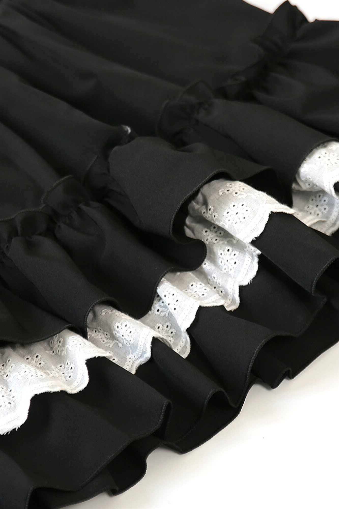 Black 3 Tiered Skirt Woman