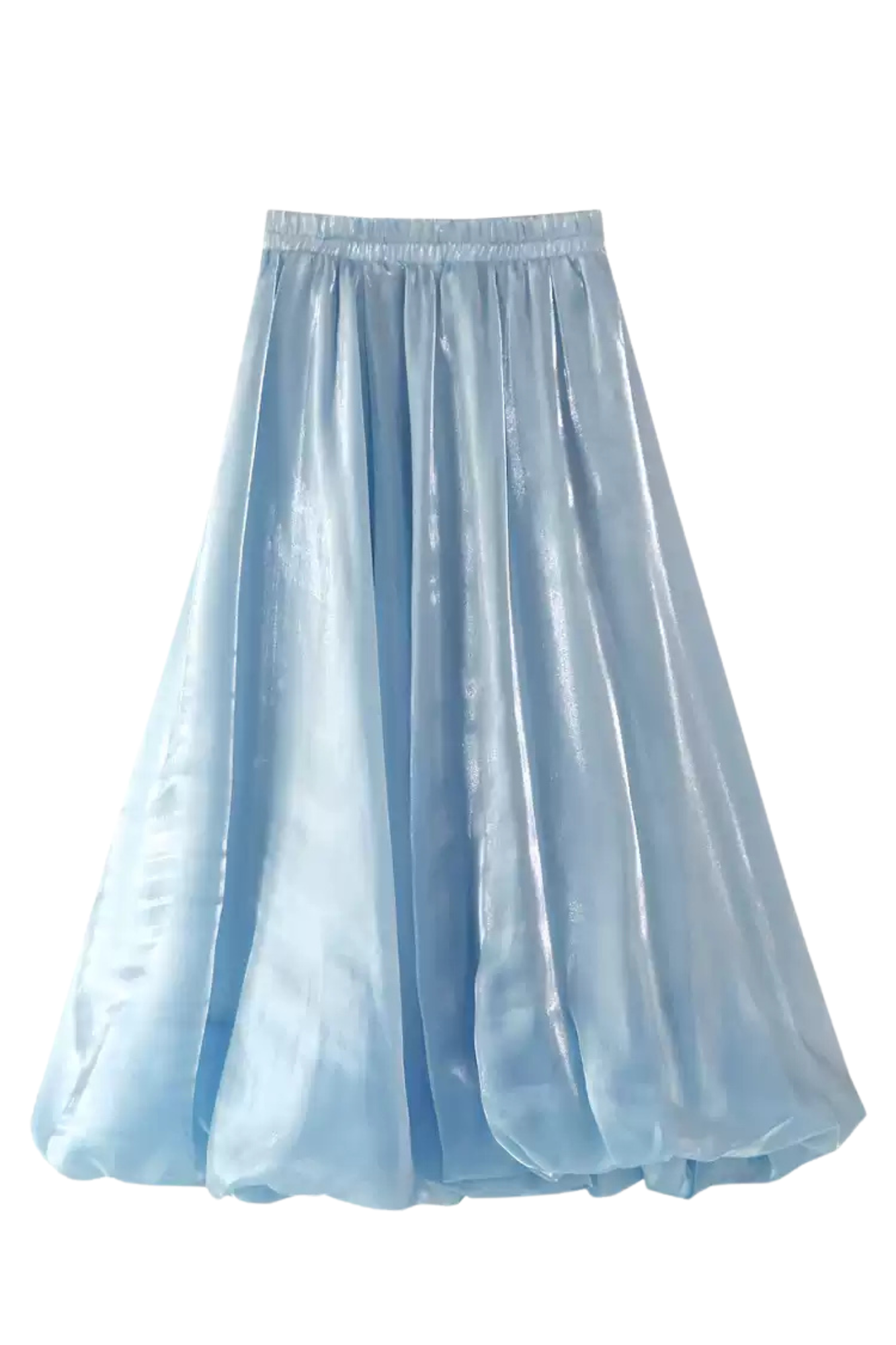 Blue Bubble Midi Skirt