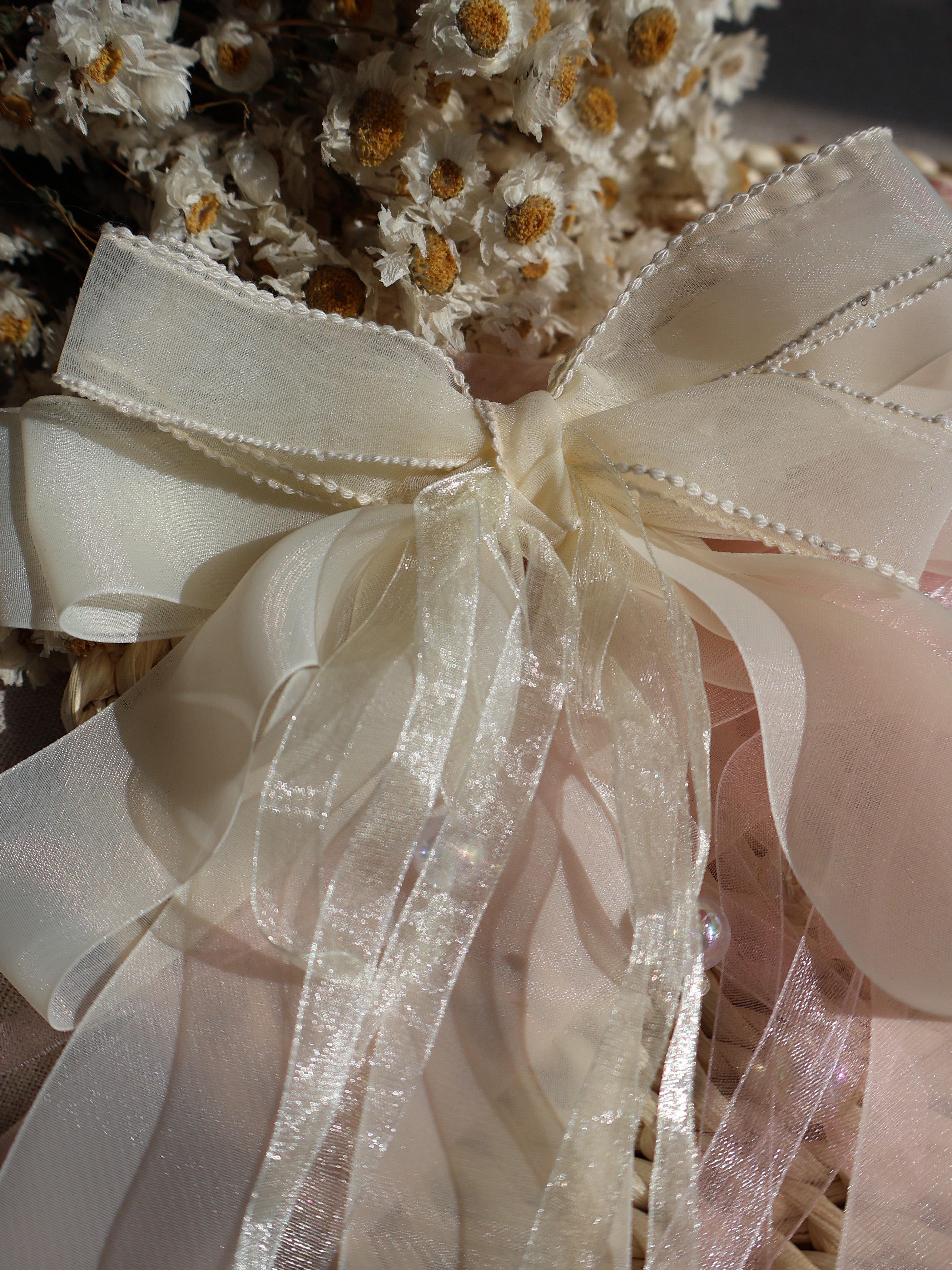 Fairy Pink Organza Hair Bow Clip