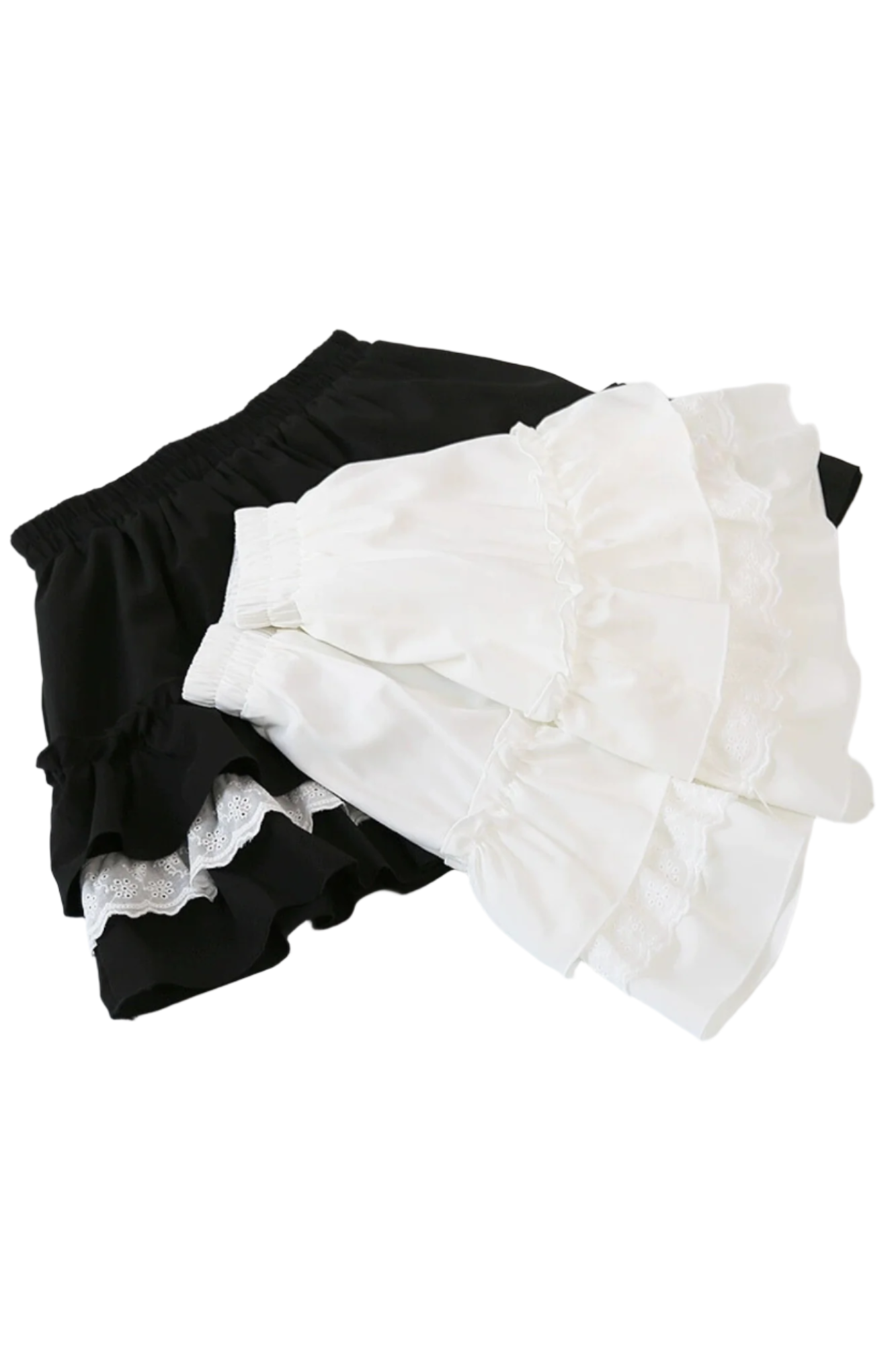 White three Tiered Skirt Woman