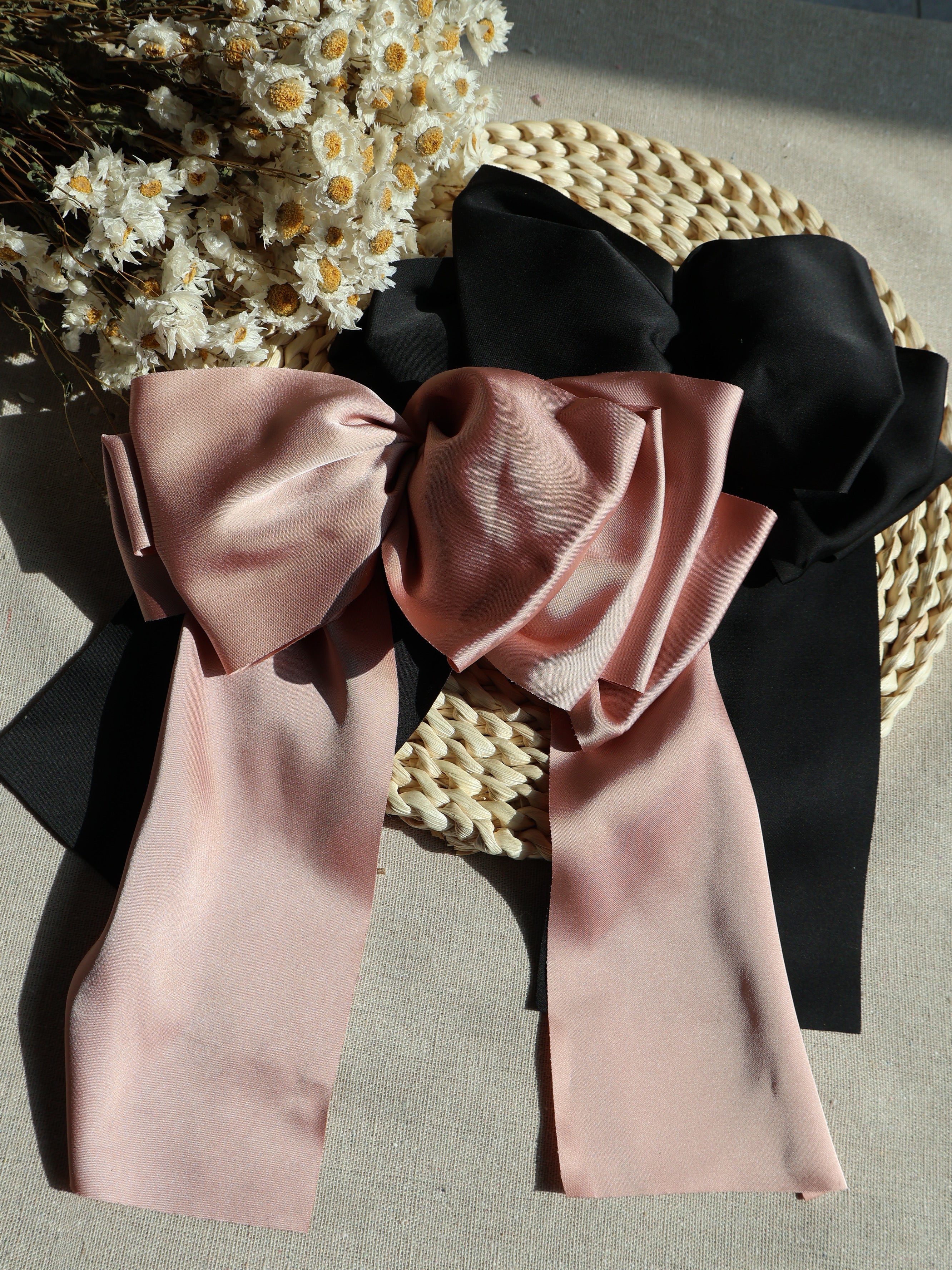 big hair bow satin
