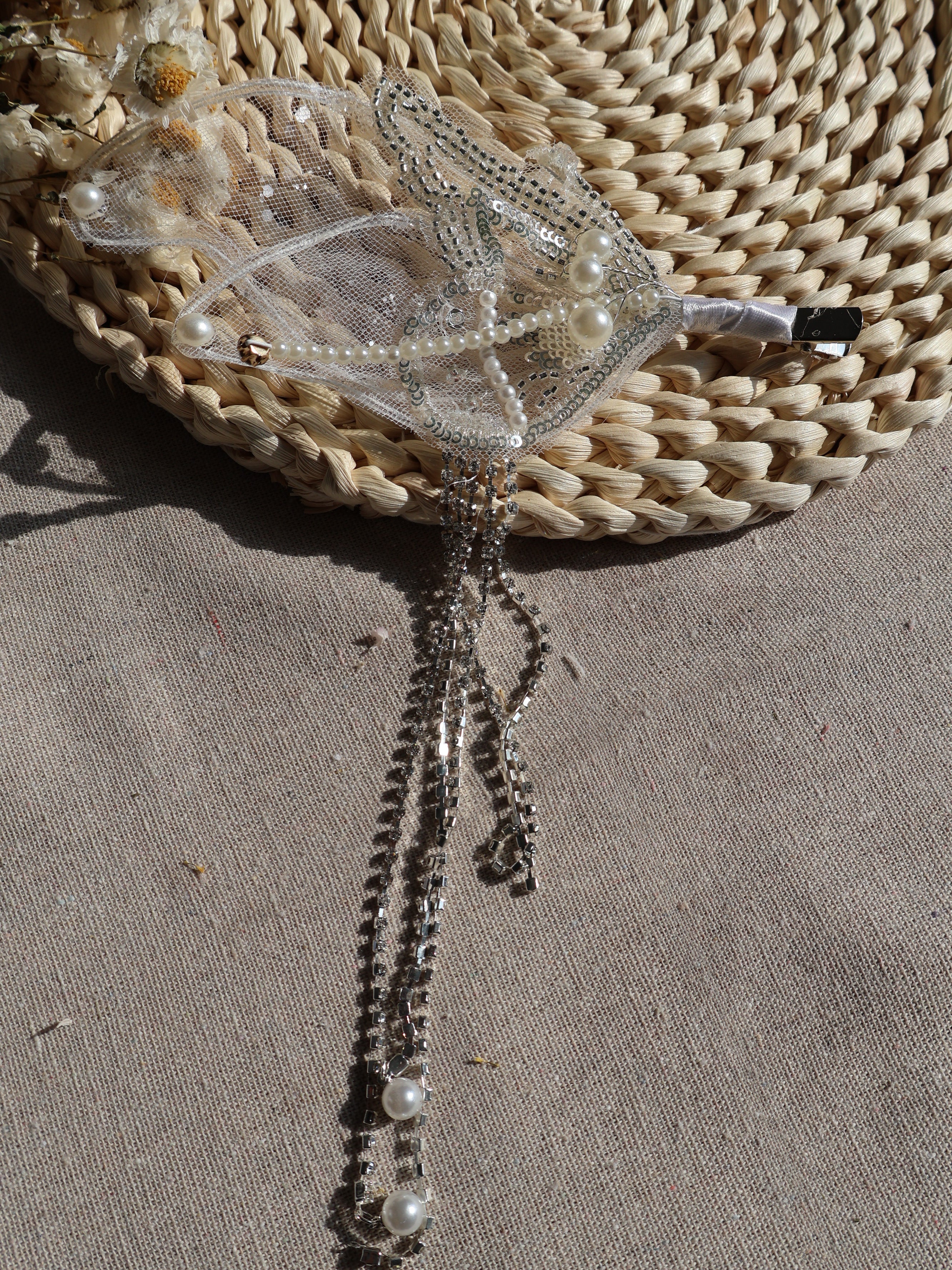 butterfly hair clip pearl