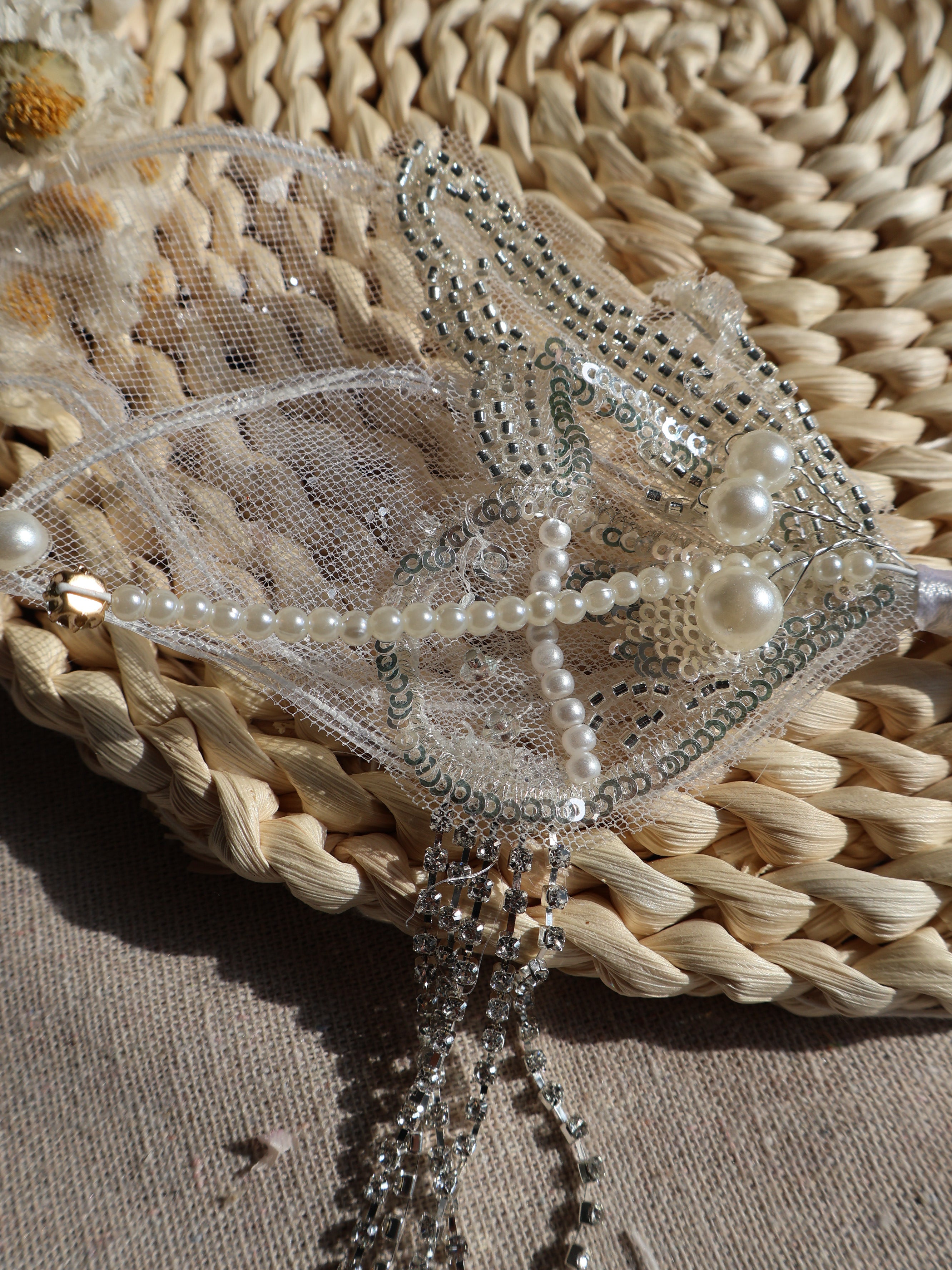 butterfly pearl hair clip 