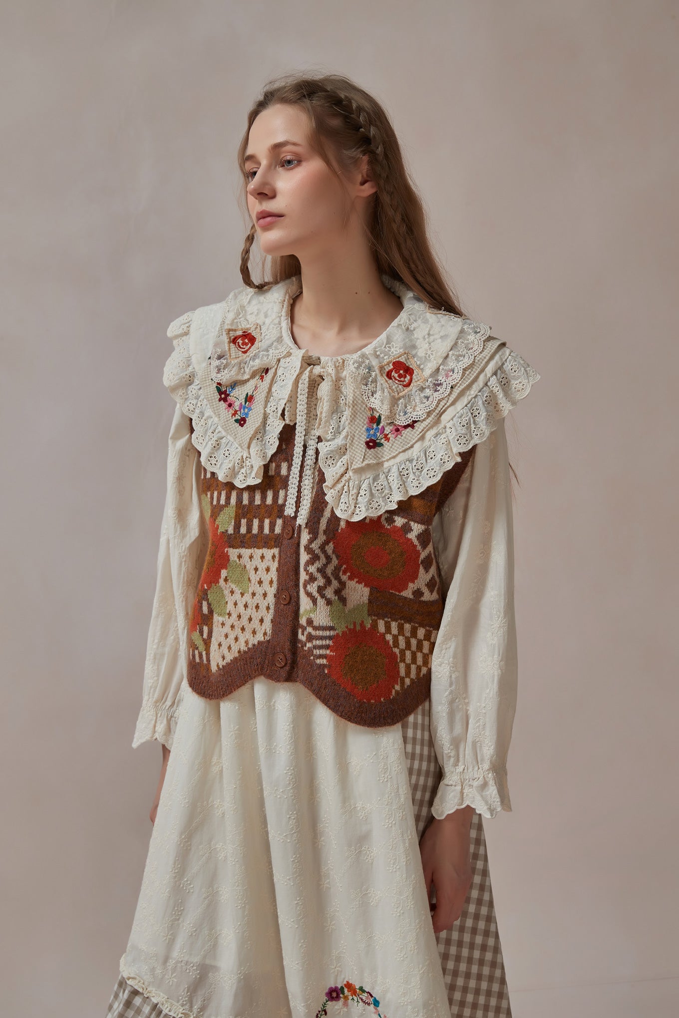 Cottagecore Aesthetic Retro Knit Pattern Vest