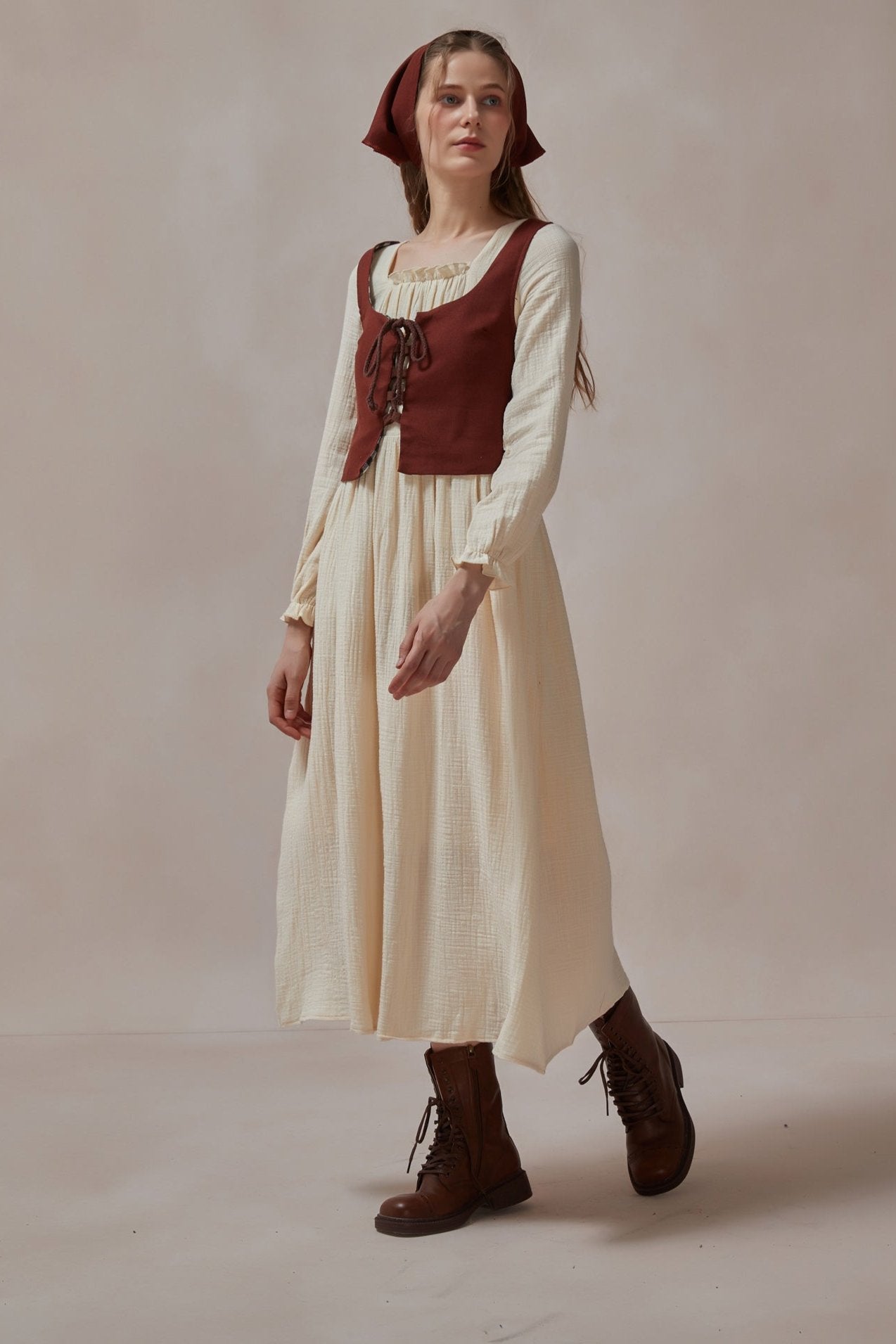 Cottagecore Cotton Corset White Dress