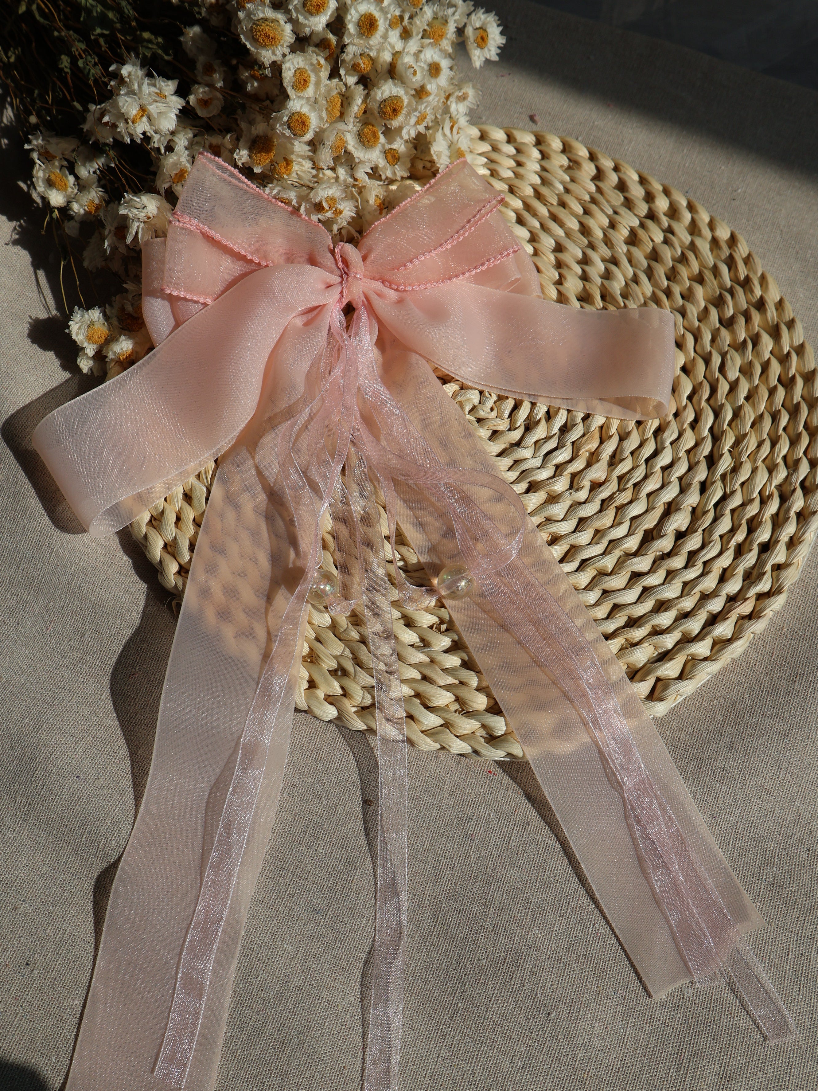 fairy organza hair clip pink