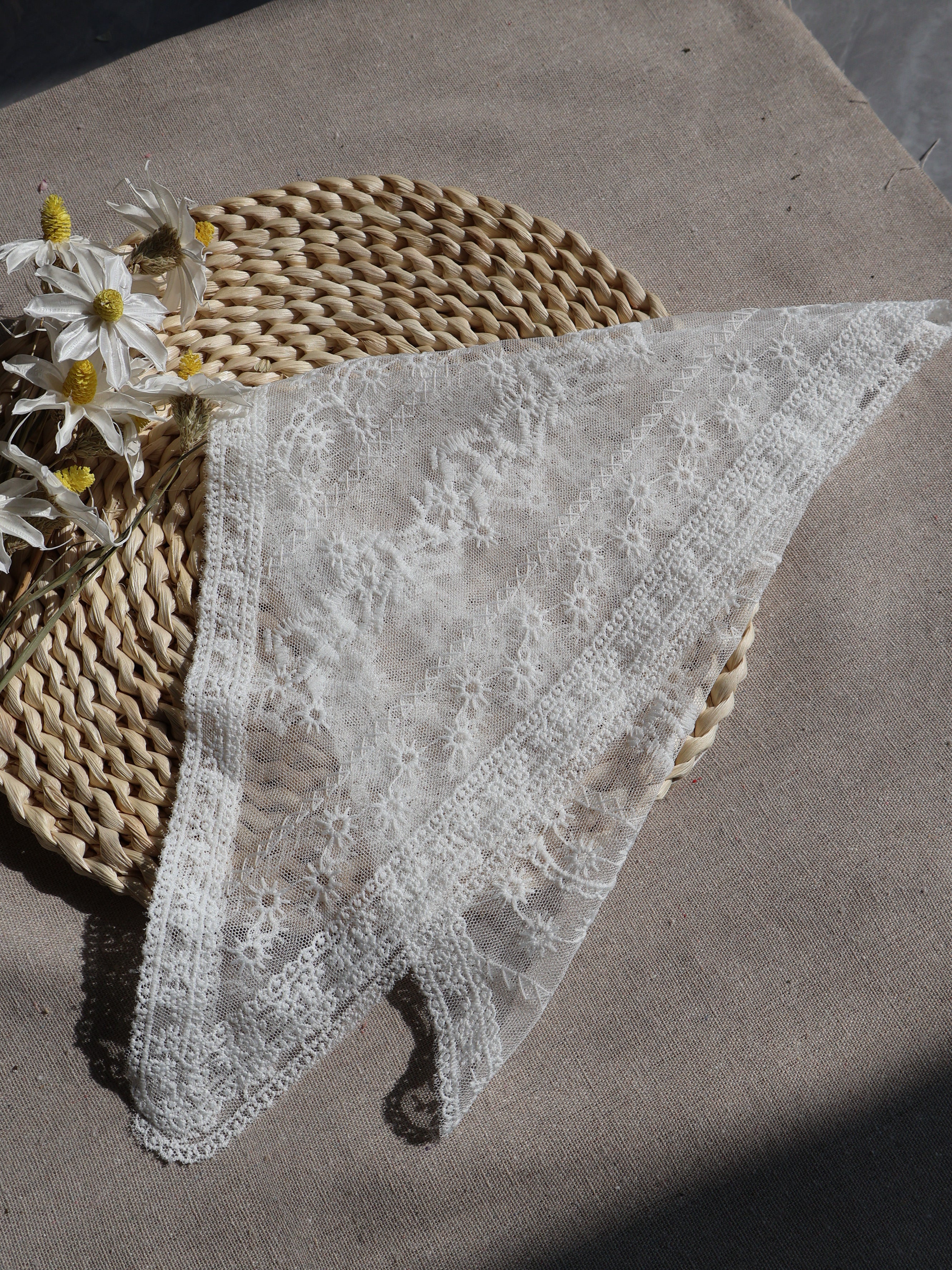fairy white lace hair kerchief
