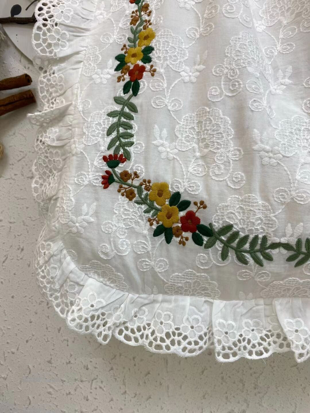 Cottagecore Embroidered Cotton Tote Bag