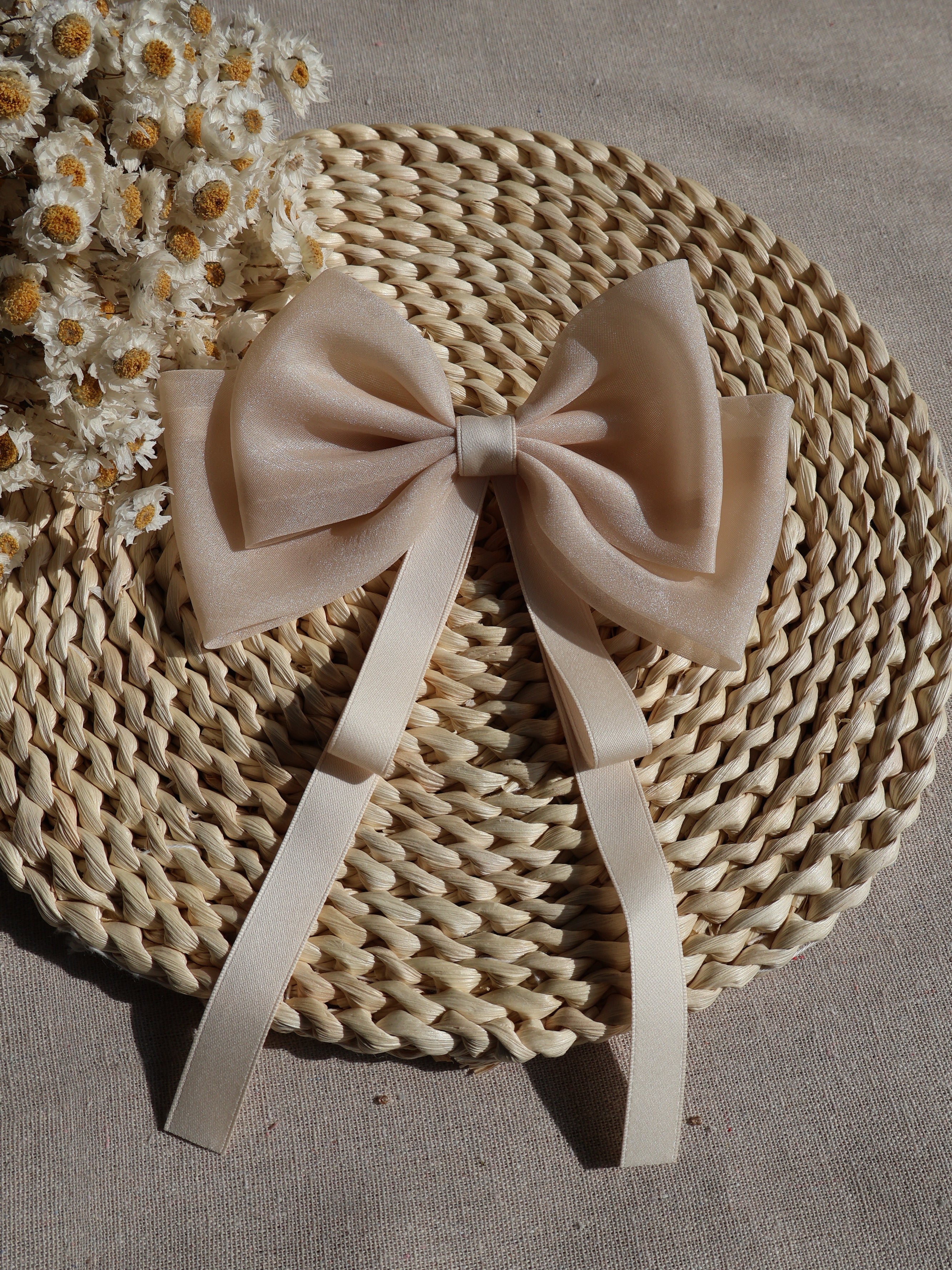 glitter mesh hair bows