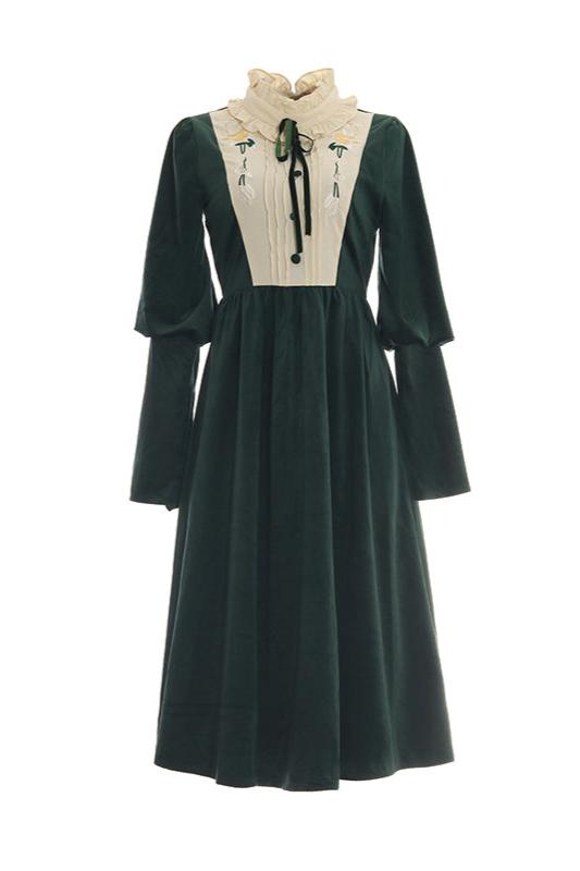 Vintage Green Velvet Dress