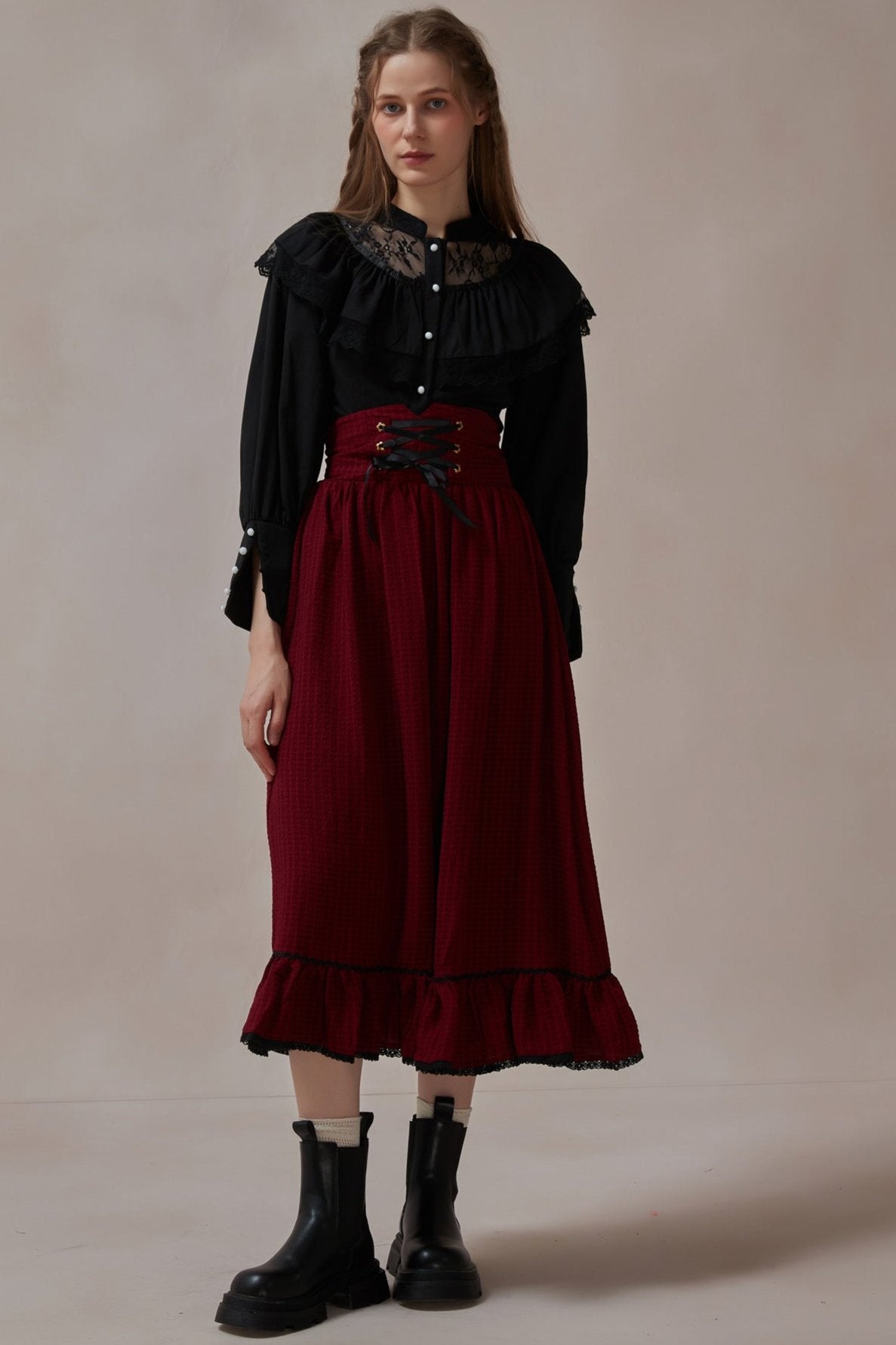 Retro Style Red Ribbon Skirt