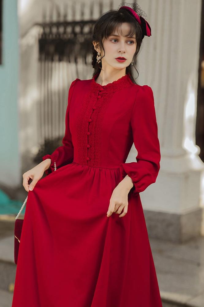 Retro Red Maxi Dress