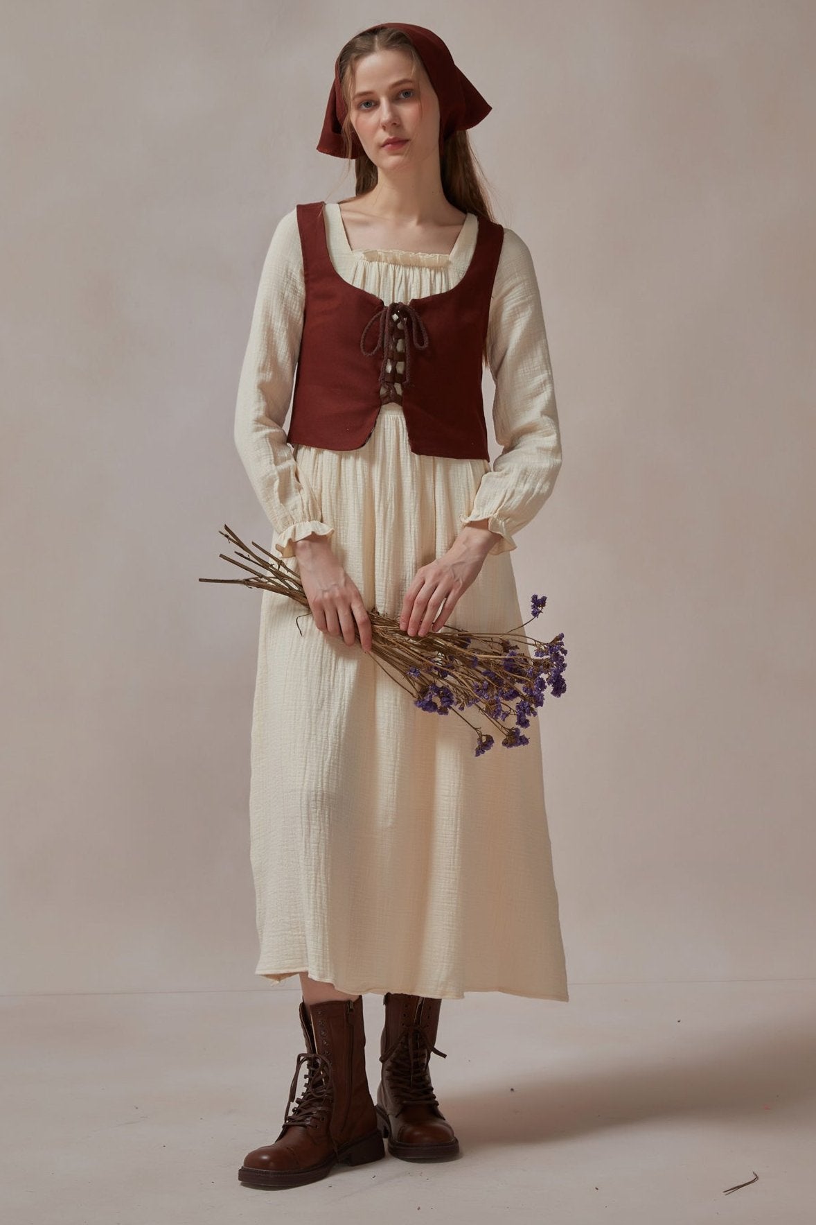 Cottagecore Cotton Corset White Dress