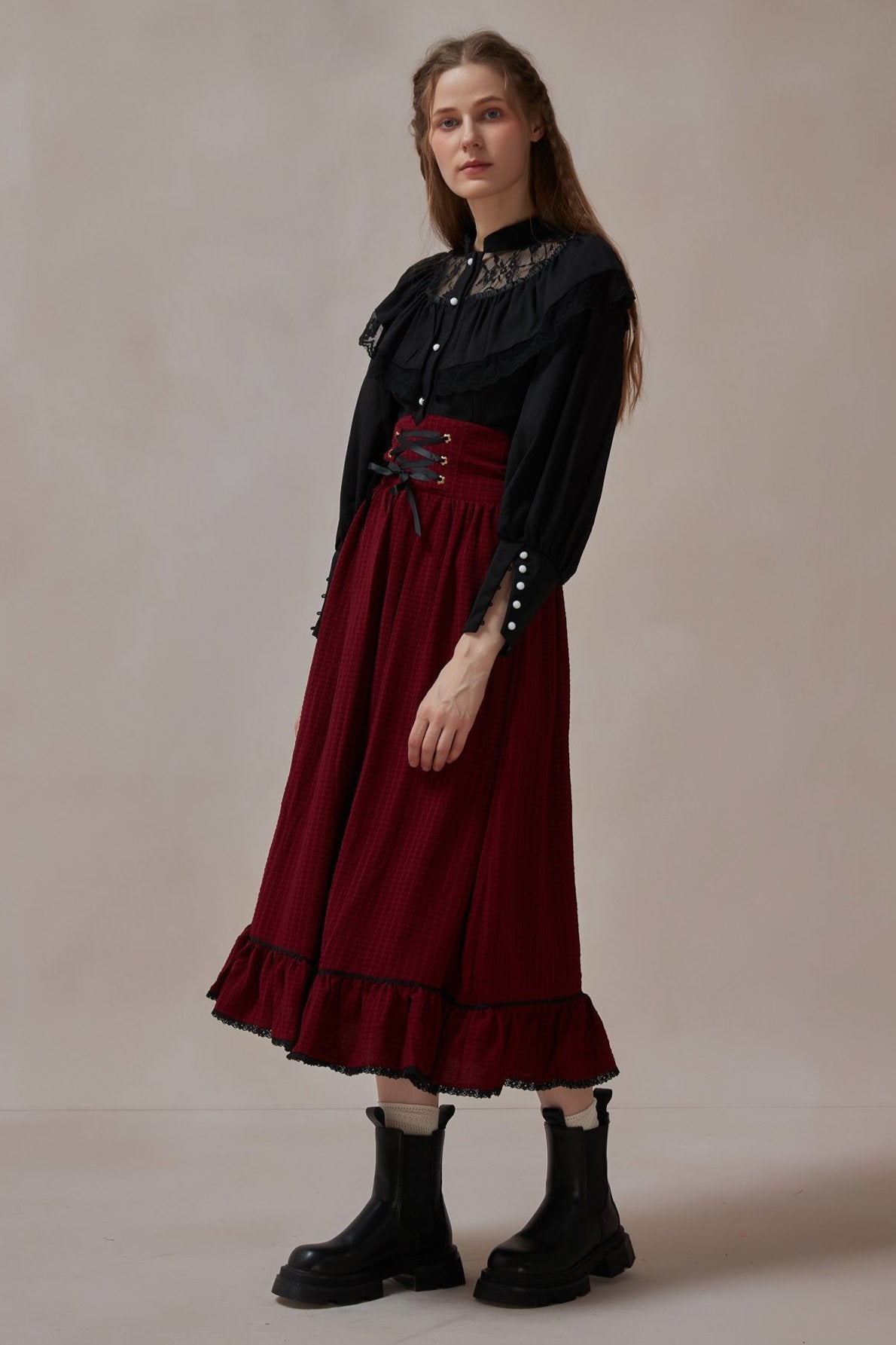 Retro Style Red Ribbon Skirt