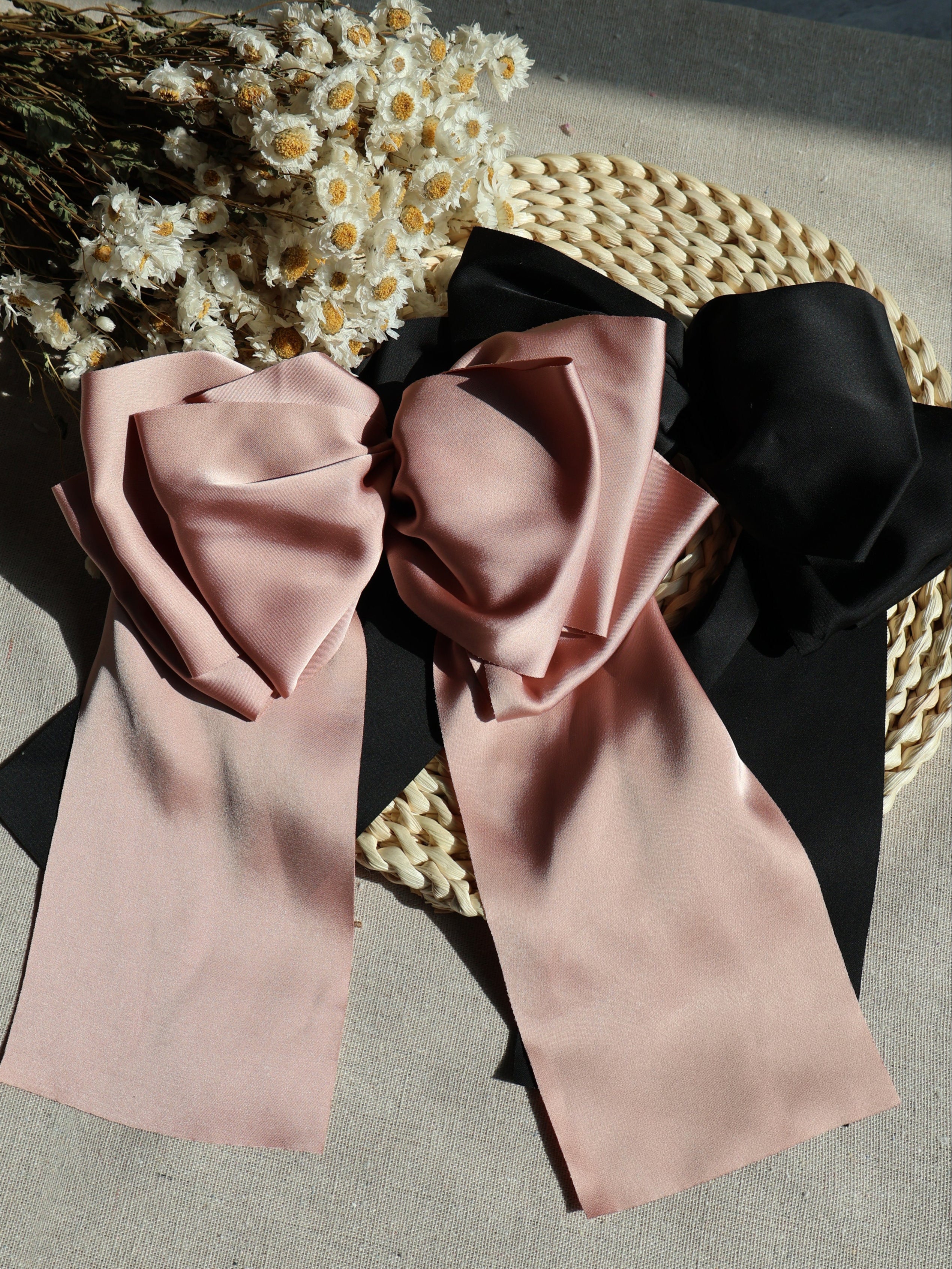 pink big hair bow clip