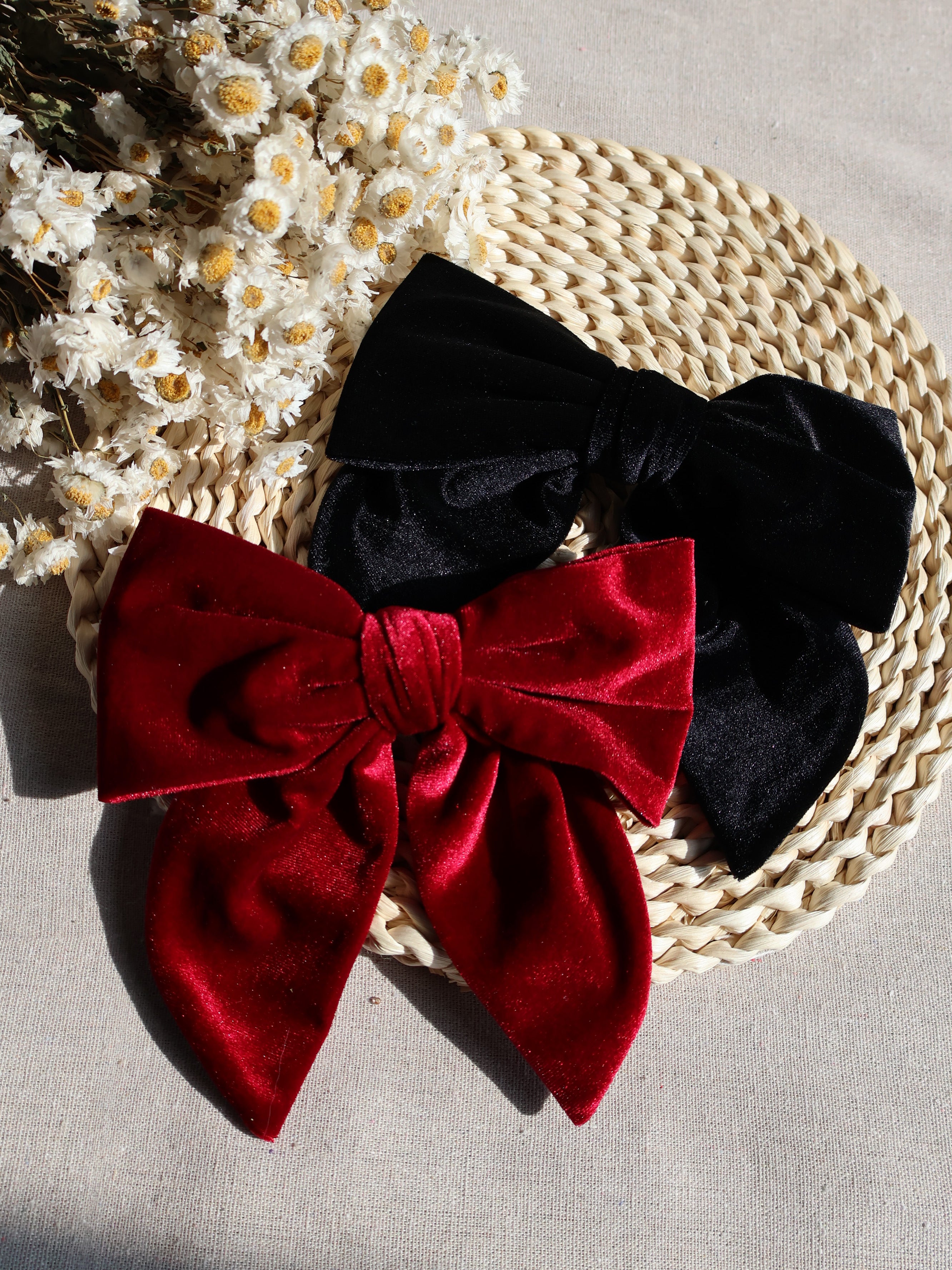 velvet hair bow