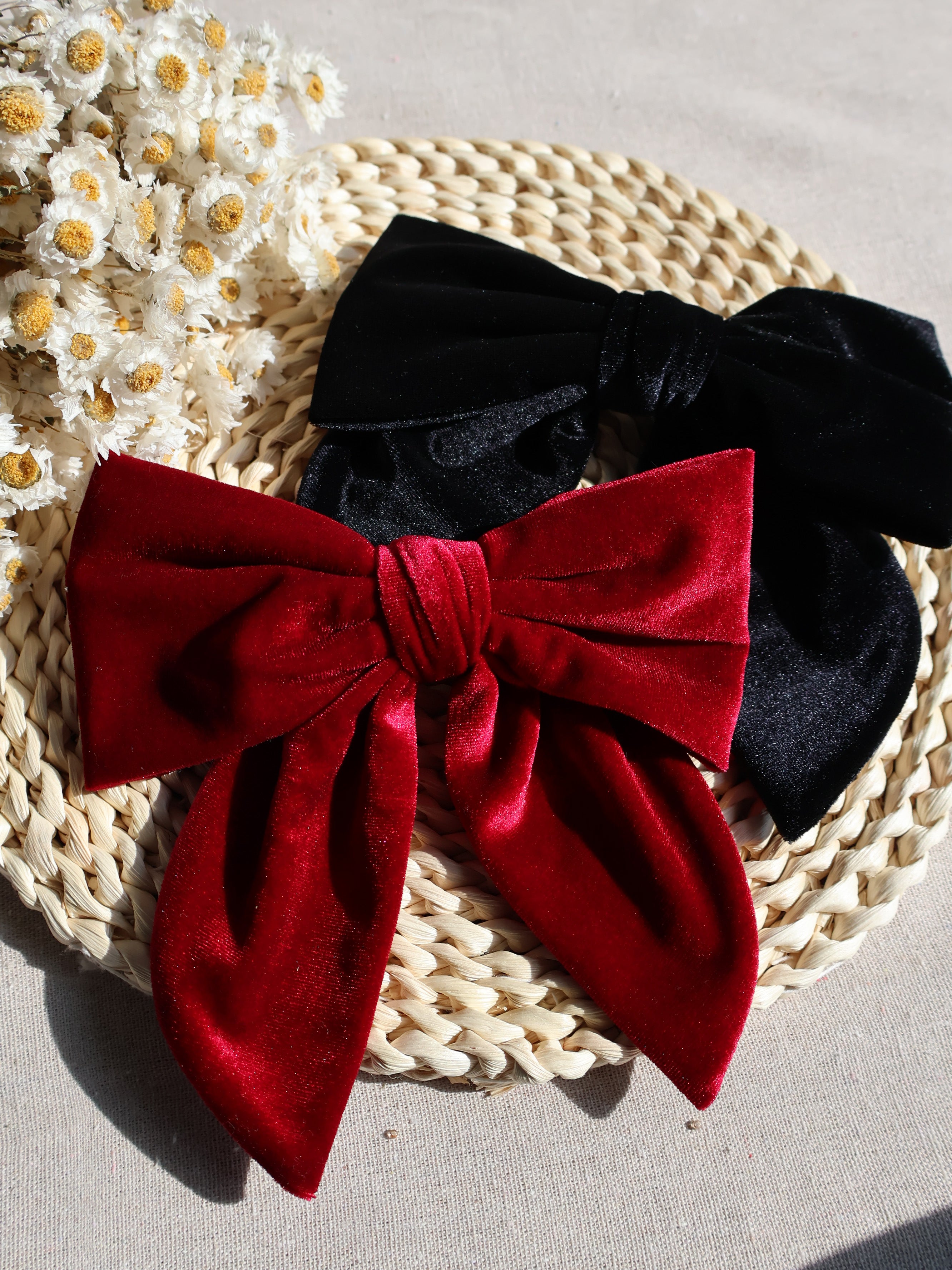 velvet hair bows