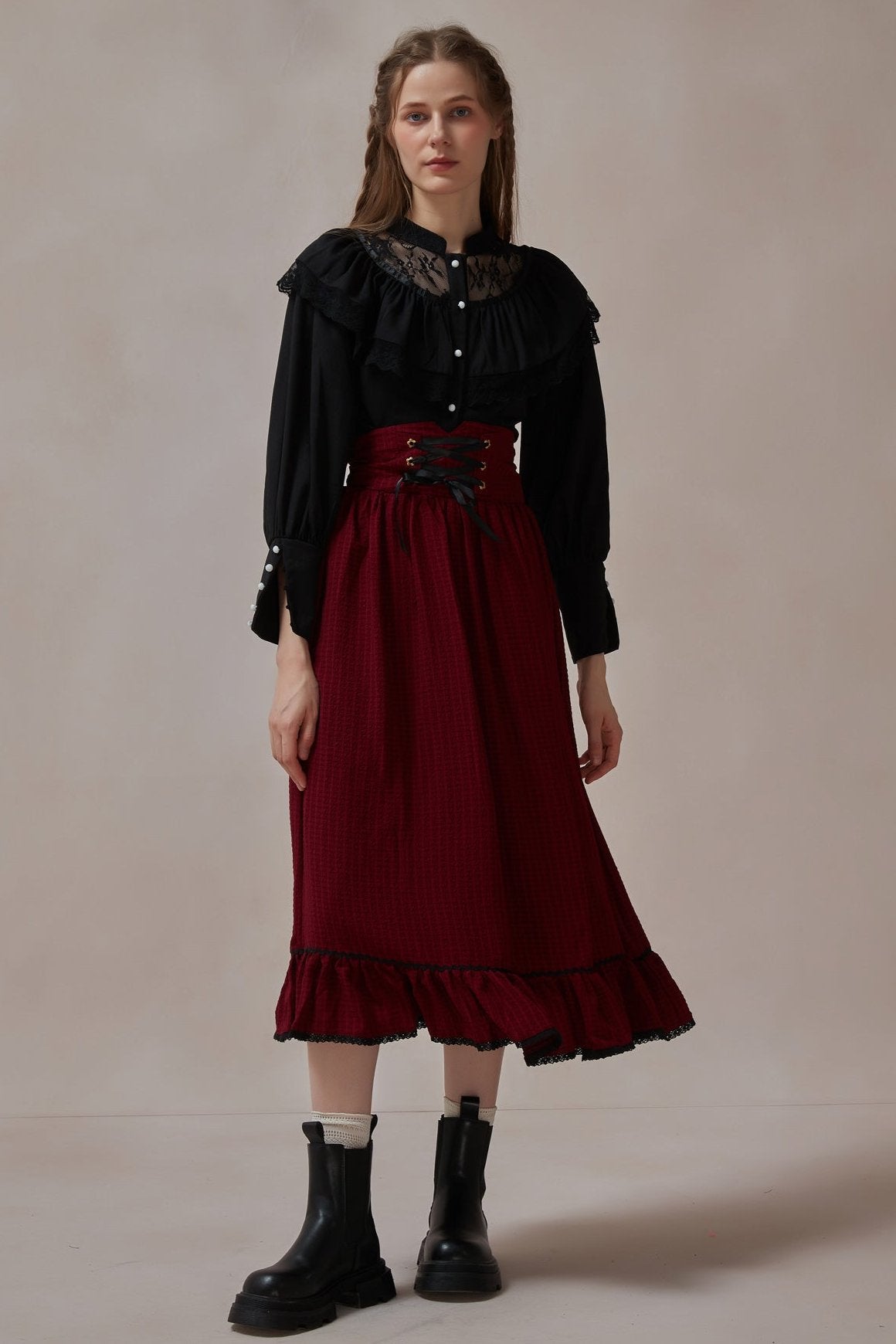 Retro Style Red Ribbon Skirt