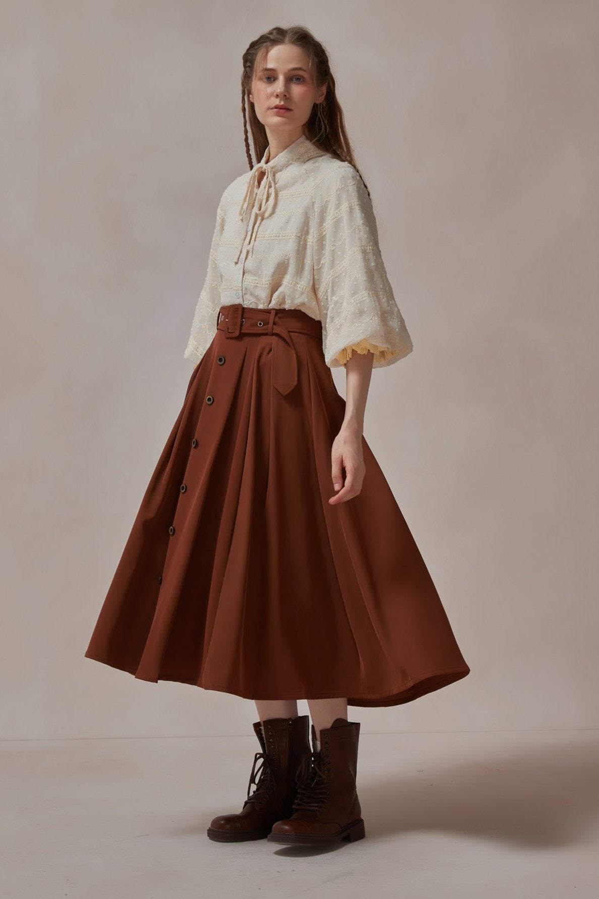 Retro Style Vintage Belt Skirt