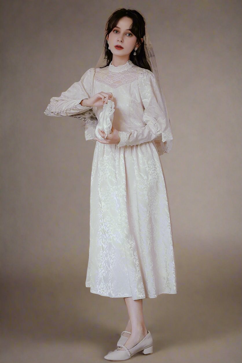 Vintage Style 50s Lace Wedding Dress