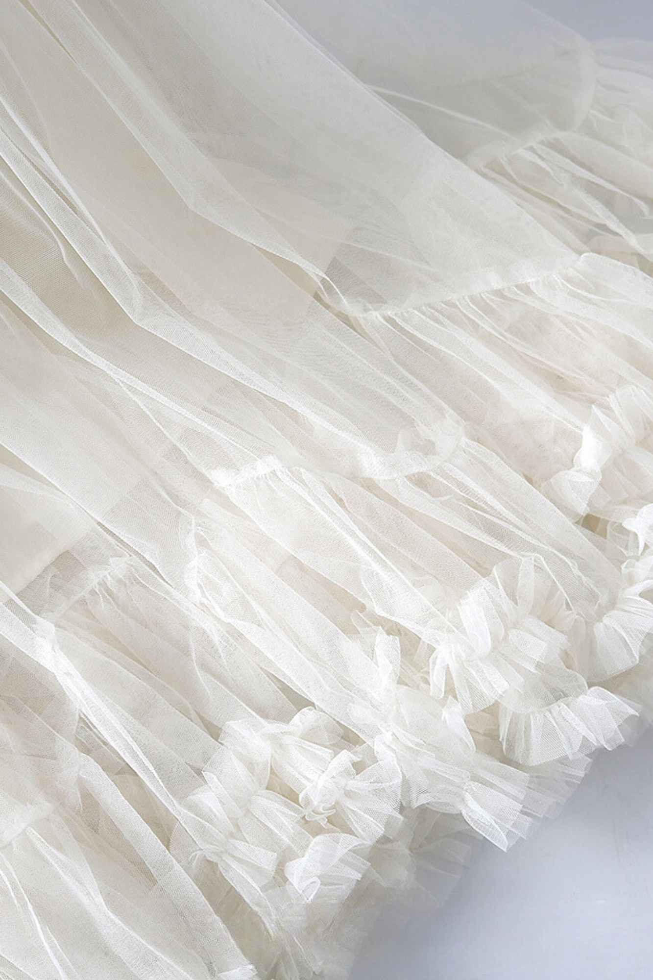 white Midi layered skirt