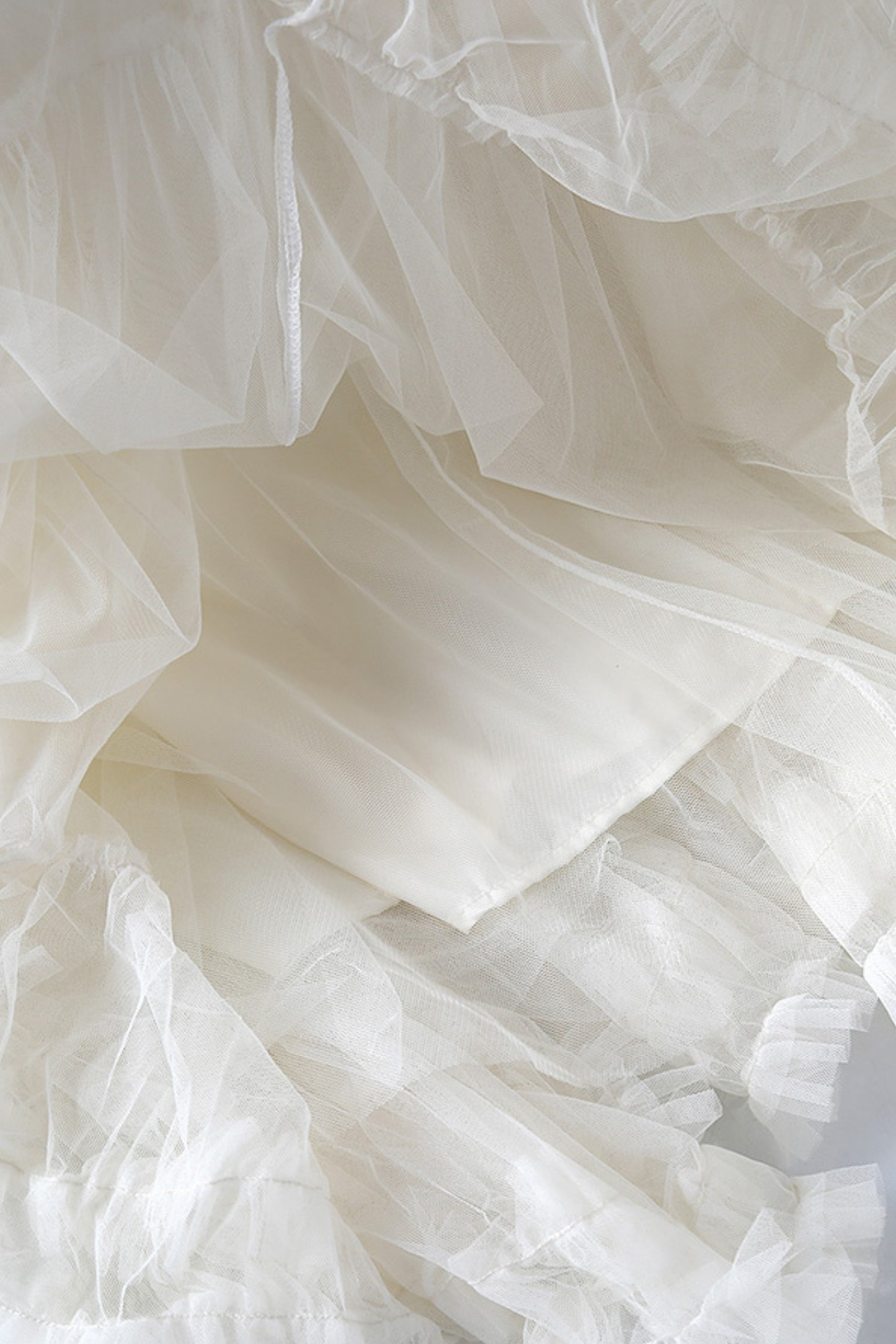 white layered skirt midi