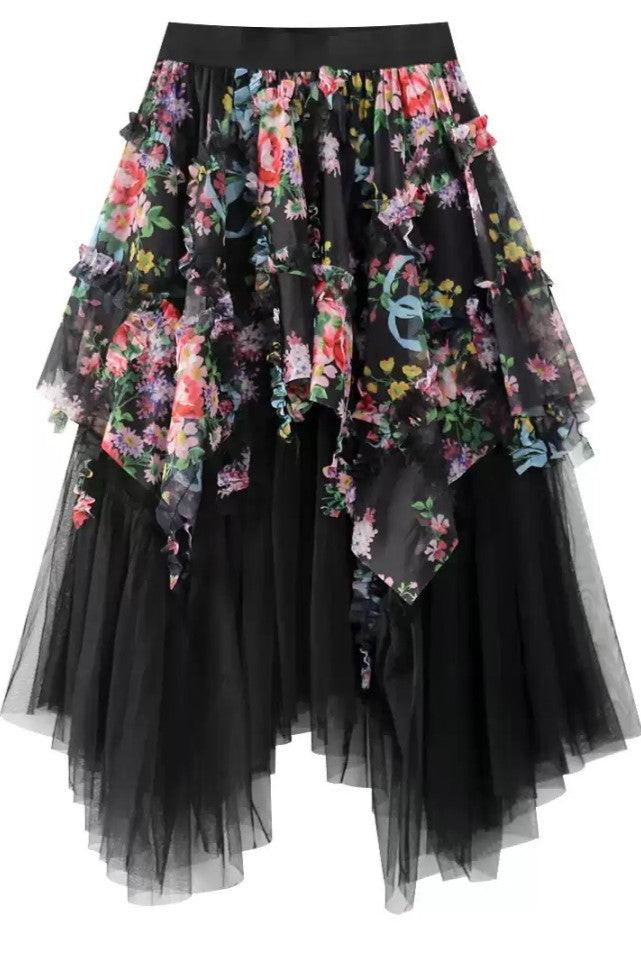 woman floral fairy skirt