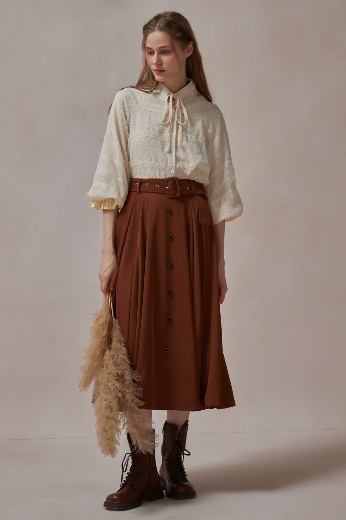 Retro Style Vintage Belt Skirt